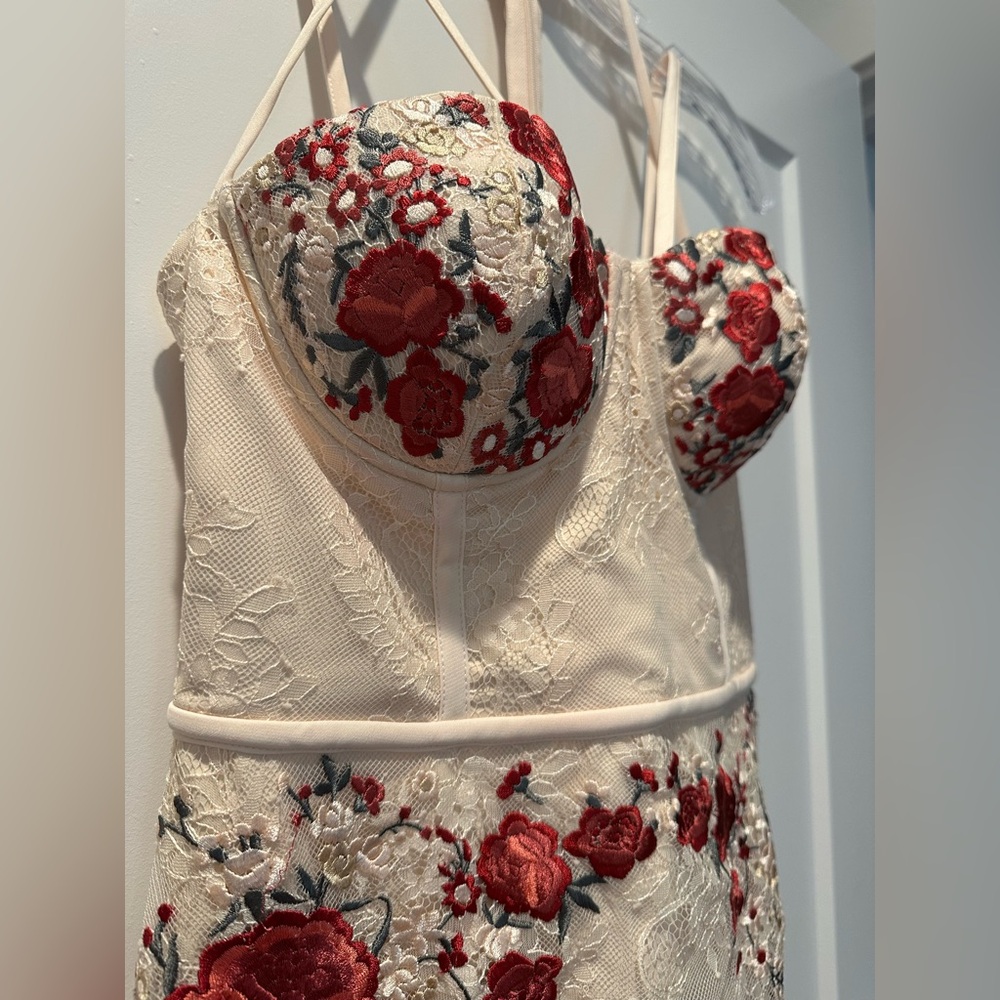 Bebe Maddie Embroidered bustier lace dress - Picture 6 of 11